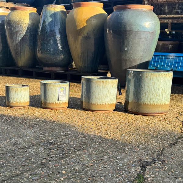 Glazed Ocean Pots Aquamarine